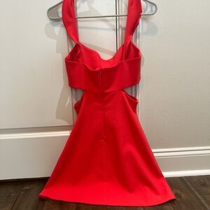 Mini red dress with cut outs